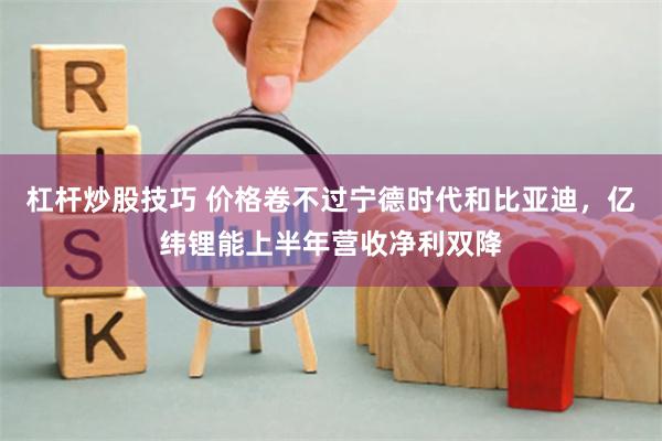 杠杆炒股技巧 价格卷不过宁德时代和比亚迪，亿纬锂能上半年营收净利双降