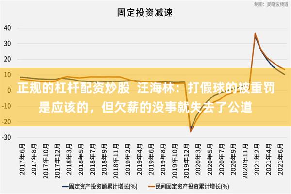 正规的杠杆配资炒股  汪海林：打假球的被重罚是应该的，但欠薪的没事就失去了公道