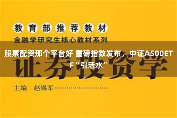 股票配资那个平台好 重磅指数发布，中证A500ETF“引活水”