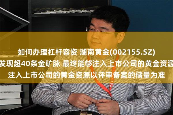 如何办理杠杆容资 湖南黄金(002155.SZ)：有媒体报道湖南平江发现超40条金矿脉 最终能够注入上市公司的黄金资源以评审备案的储量为准